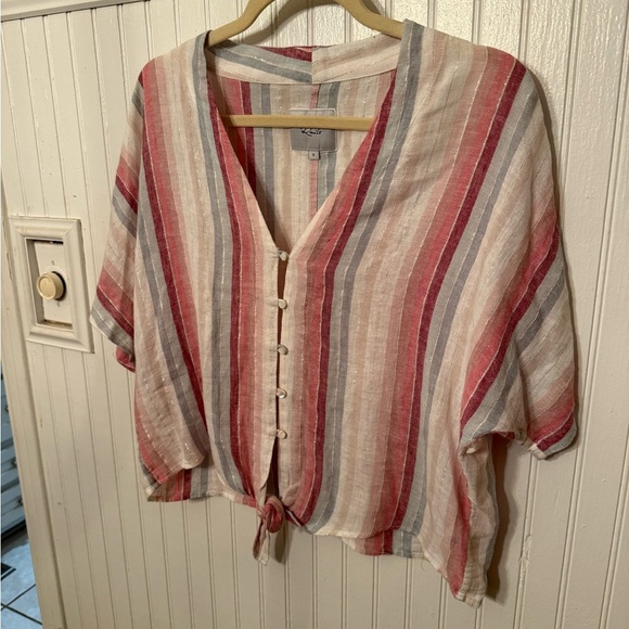 Rails Thea Linen Striped Shirt Tropic Stripe Small - Picture 1 of 6